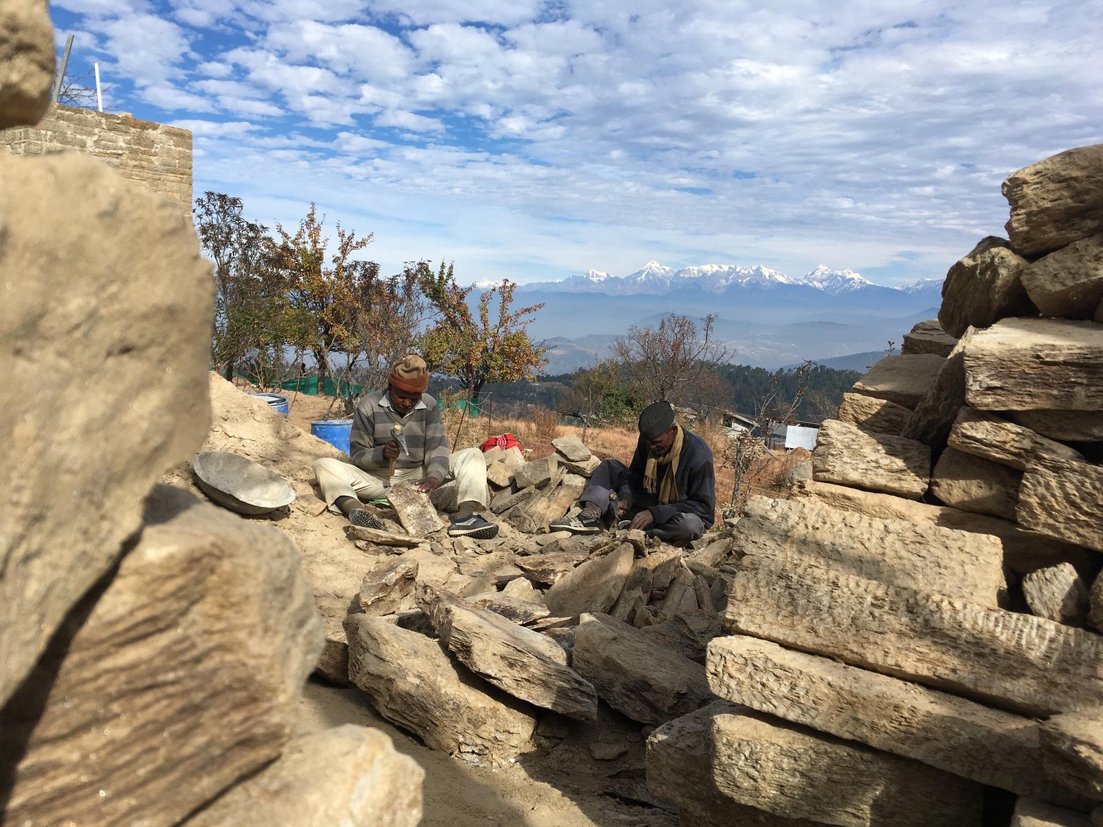 construction image of Himalayan mountain home