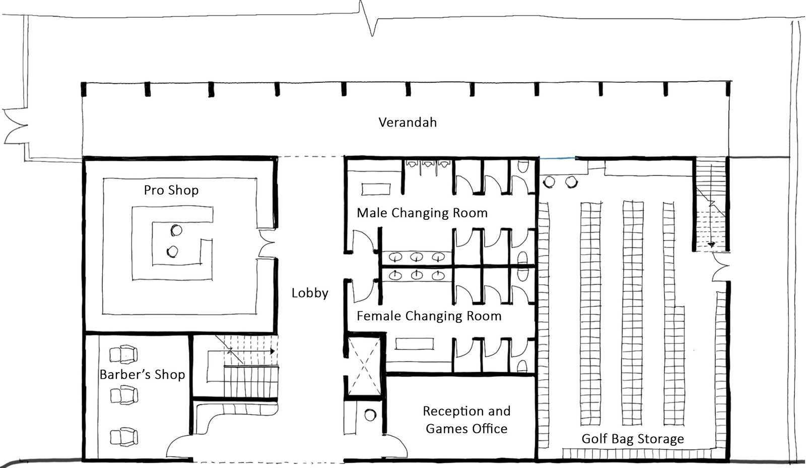 golf clubhouse floor plan