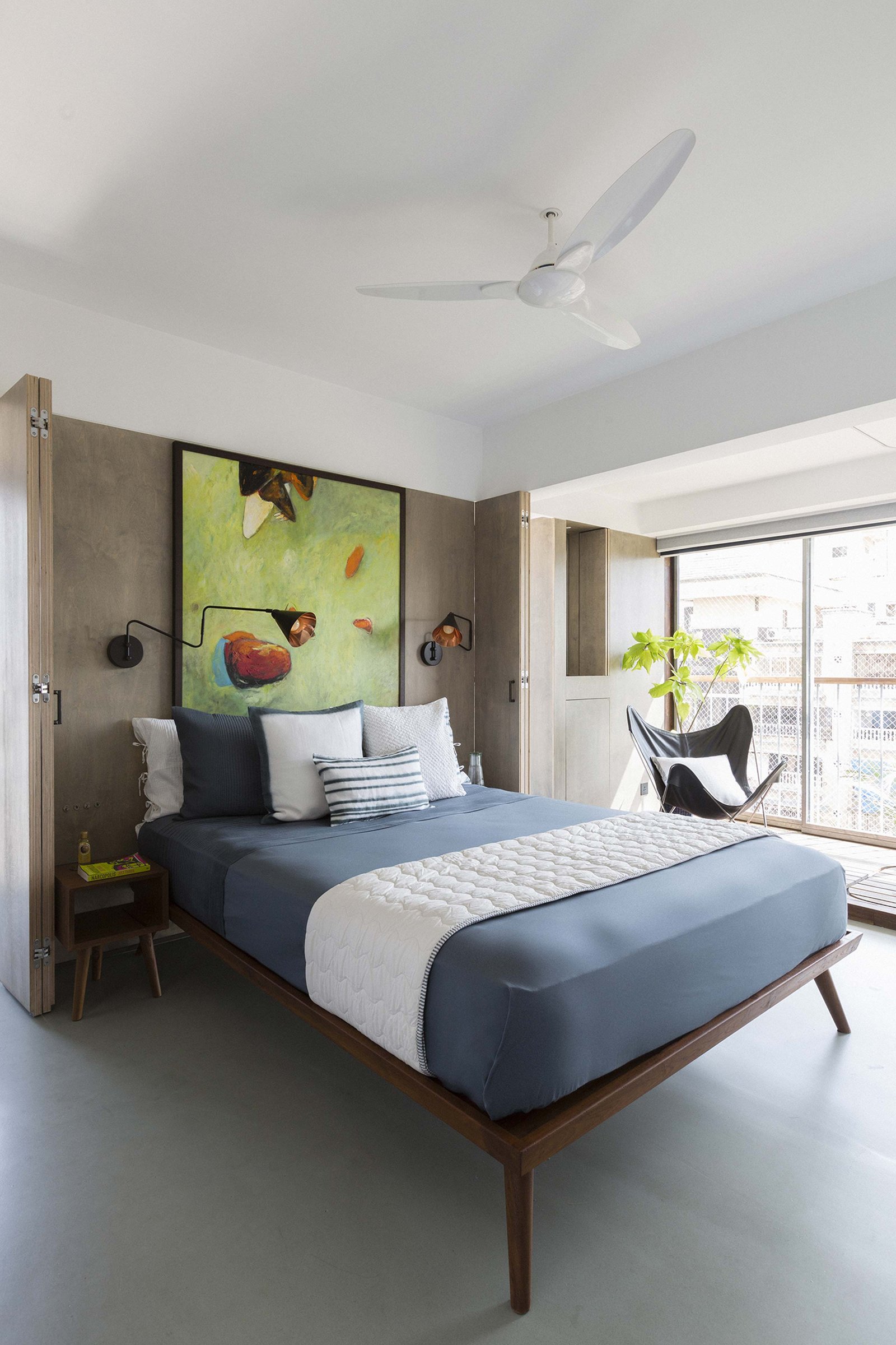master bedroom timber bed apartment interior bandra mumbai