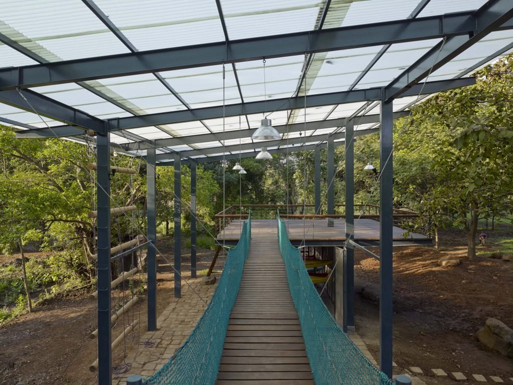 cable bridge at magic bus learning pavilion by architecture firm in Mumbai