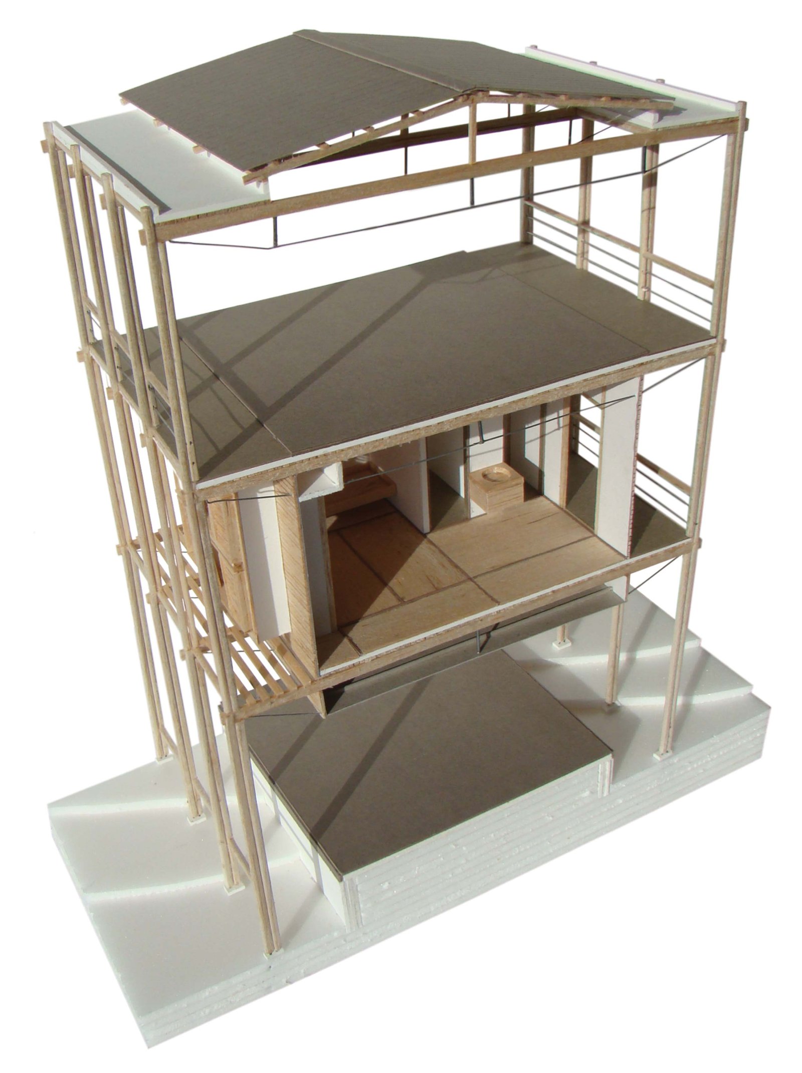 bamboo architecture dormitory detail model