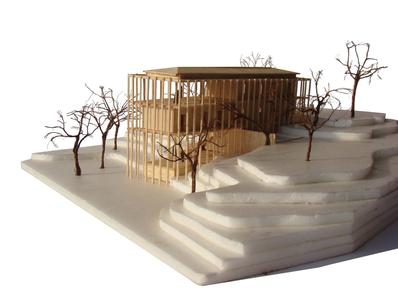 bamboo architecture dormitory architectural model