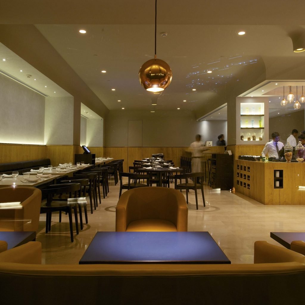 Restaurant interior seating area