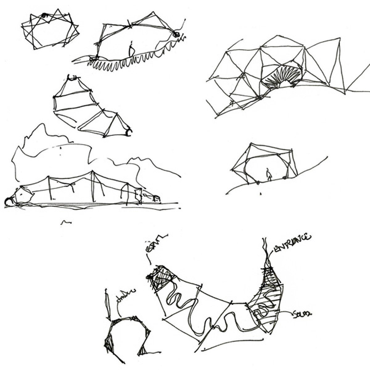 Sketches of enclosures at Sikkim Butterfly Reserve